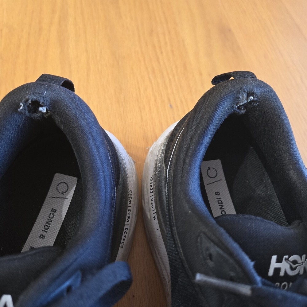 Hoka One Bondi 8 Womens 9.5B WORN Black Running Walking Shoes - Picture 4 of 6